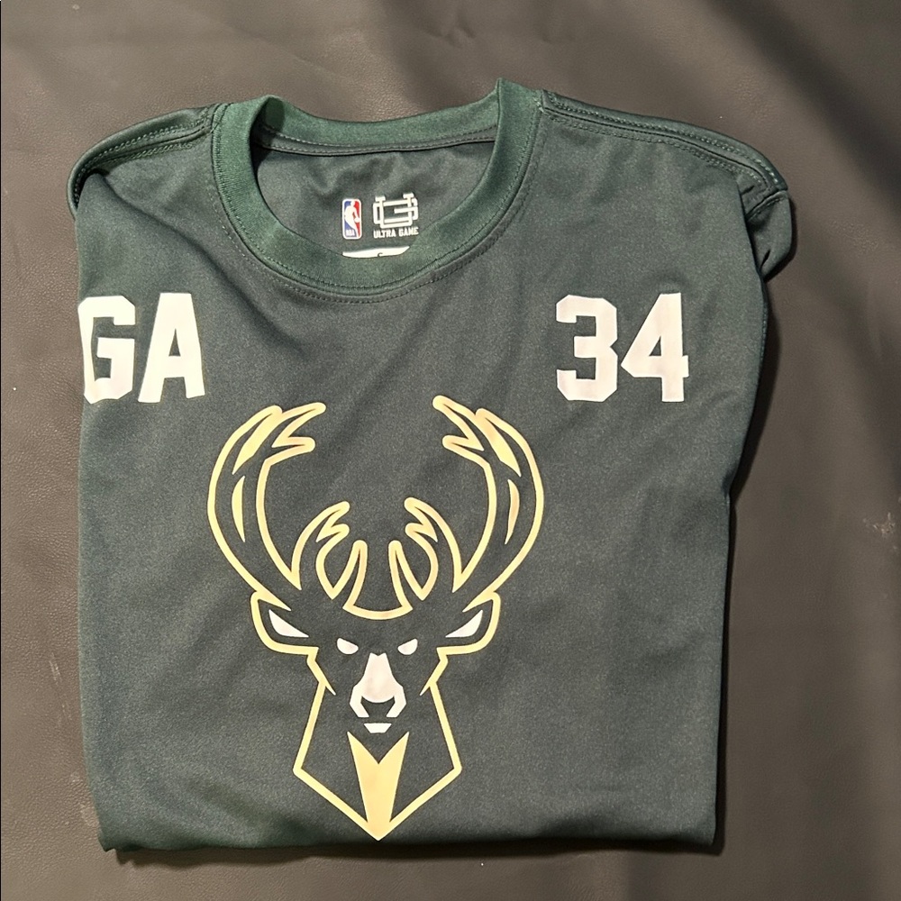 Green NBA Team Short Sleeve Tee, Antetokounmpo
